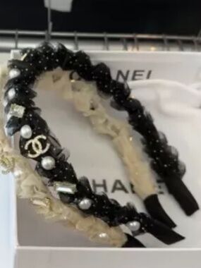 Chanel latest small fragrant popular hair bands classic logo head-hoop
